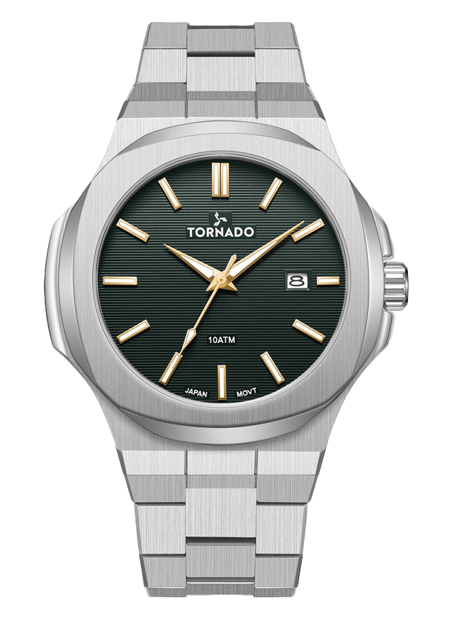 TORNADO AURORA EON Men's Analog Green Dial Watch - T21001-SBSHG